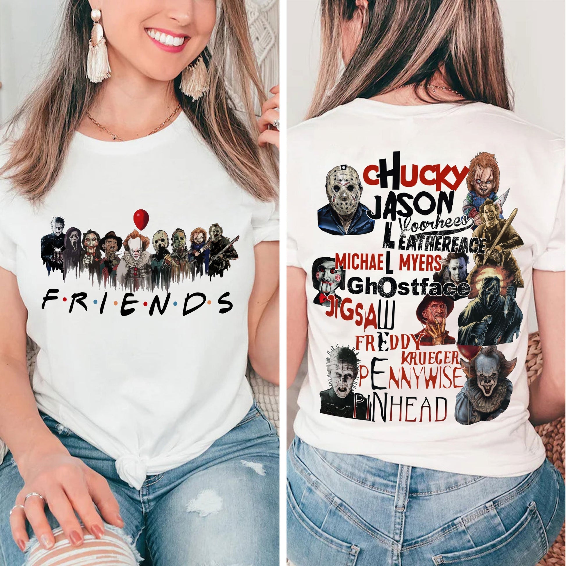 Gifts For Horror Fan Shirt 08acxx030824 Horror Characters-Homacus
