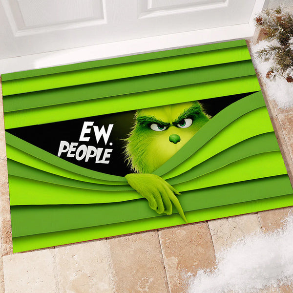 Grch Green Monster Ew People - Personalized Doormat - Christmas Gift HH01