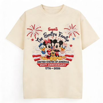 MkMo 250th Anniversary With Funny Family - Personalized All Over Shirt - Independence Gift For Movie Fans