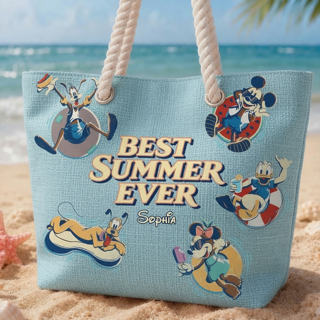 MkMo Best Summer Ever - Personalized Beach Bag - Vacation Gift for Travelers HH01