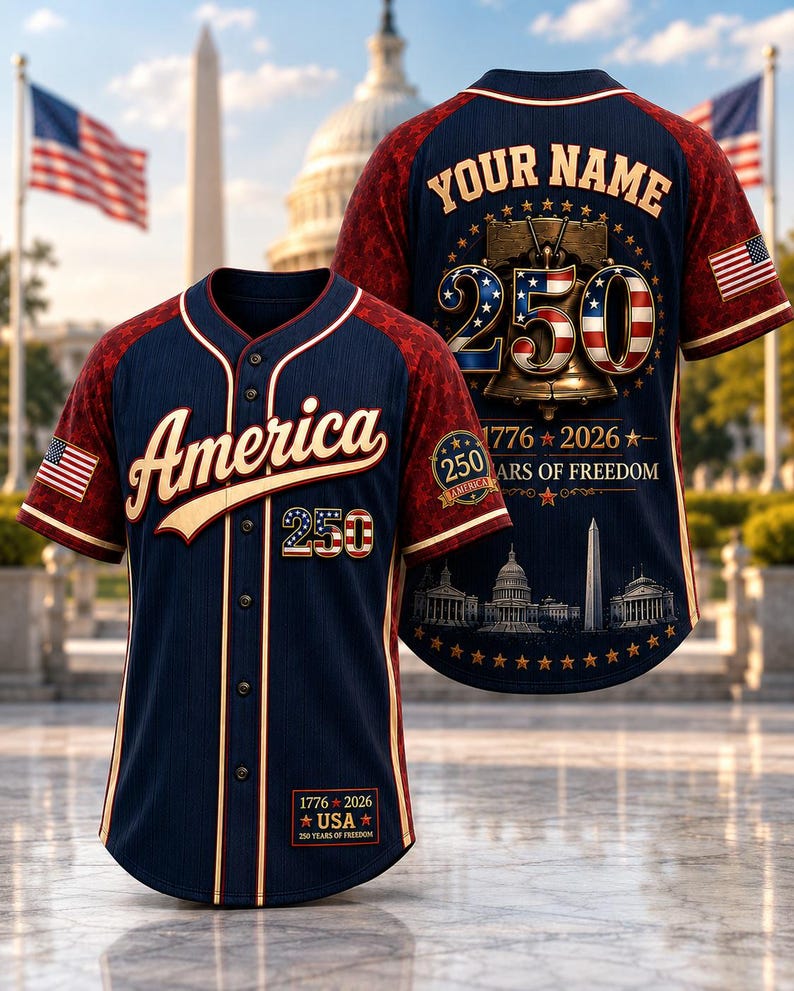 Celebrate 250 Years Of America Freedom - Personalized Baseball Jersey - Gift For Patriots