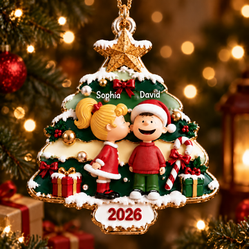 Penu Snowing Christmas  Tree Gifts For Couples - Personalized Acrylic Ornament