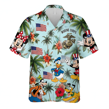 MkMo 250th Anniversary With Magical Friends - Personalized Hawaiian Shirt - Independence Gift For Movie Fans