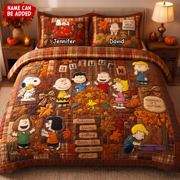 P-nust The Great Pumpkin Custom Name Gift For Family - Personalized Quilted Bedding Set TN2209261645