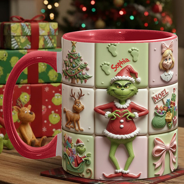 Grch Green Monster Merry Grinchmas - Personalized Accent Mug - Christmas Gift HH01