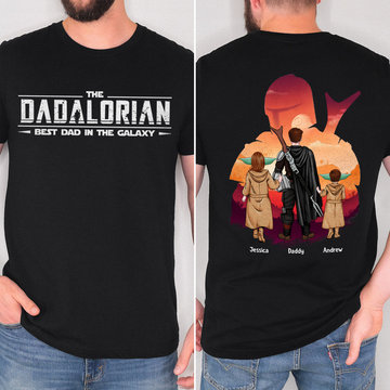 Stwa The Dadalorian Best Dad - Personalized Shirt 2 Side - Gift For Dad