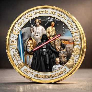 Stwa 50th Anniversary May The Force Be With You - Personalized Commemorative Coin - Gift For Movie Fans  HH01