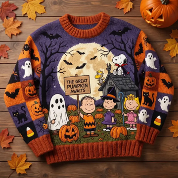 P-nust The Great Pumpkin Awaits Custom Name Halloween Gift - Personalized Ugly Sweatshirt -TN2209261819