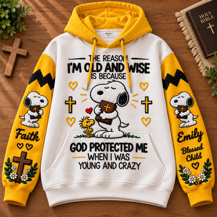 I'm Old And Wise Is Because God Protecte Me - Personalized AOP Hoodie