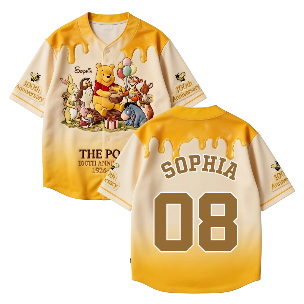 DSNY Honey Bear With Friends 100th Anniversary - Personalized Baseball Jersey - Gift For Fan Movies HH01