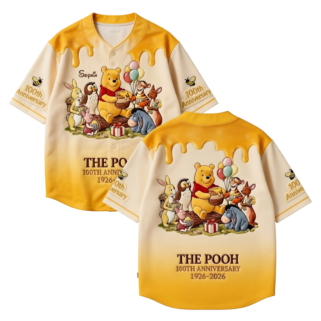 DSNY Honey Bear With Friends 100th Anniversary - Personalized Baseball Jersey - Gift For Fan Movies HH01