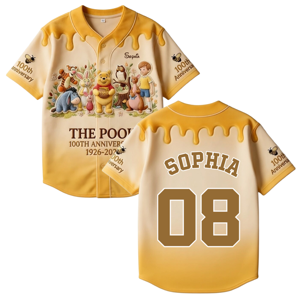 DSNY Honey Bear Celebrate Our 100th Anniversary - Personalized Baseball Jersey For Adult, Kid, Toddler - Gift For Movie Fans HH01