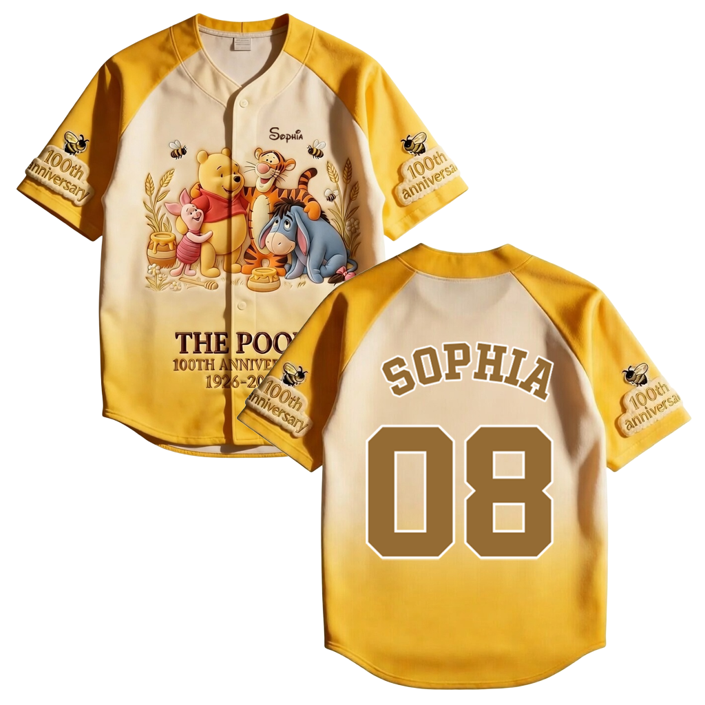DSNY Honey Bear Celebrate Our 100th Anniversary - Personalized Baseball Jersey For Adult, Kid, Toddler - Gift For Movie Fans HH01