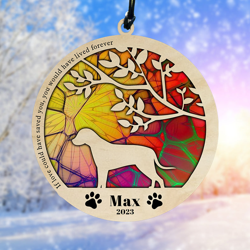 litzzy Litzzy Personalized Dog Suncatcher, Customizable Dog Breed Suncatcher, Stained Glass Light Catcher, Personalized Suncatcher Ornament, Pet Loss Gift Suncatcher   