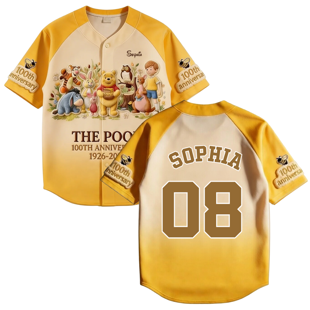DSNY Honey Bear Celebrate Our 100th Anniversary - Personalized Baseball Jersey For Adult, Kid, Toddler - Gift For Movie Fans HH01