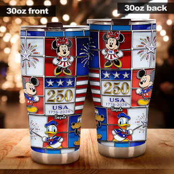 MkMo 250th Anniversary With Funny Friends - Personalized Tumbler - Independence Gift For Movie Fans BA01