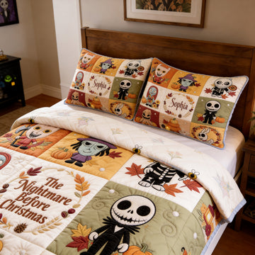 TNBC halloween Patchwork - Personalized Quilted Bedding Set-TN1609260545