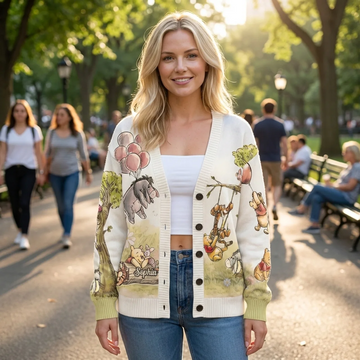 Just Loves Honey Bear Custom Name For Her - Personalized Knitted Cardigan-DN2508261109