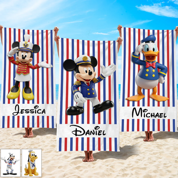 Summer Beach Vacation With Magical Cruise - Personalized Beach Towel - Vacation Gift For Movie Fans - MkMo