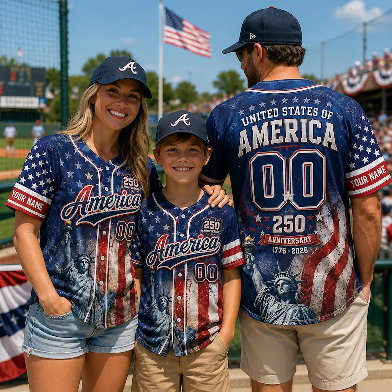 Celebrate 250 Years Of America Freedom - Personalized Baseball Jersey - Gift For Patriots - image 2