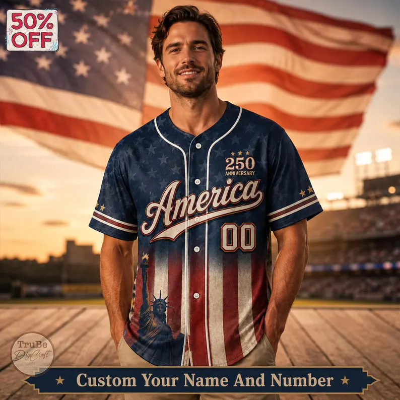 Celebrate 250 Years Of America Freedom - Personalized Baseball Jersey - Gift For Patriots - image 2