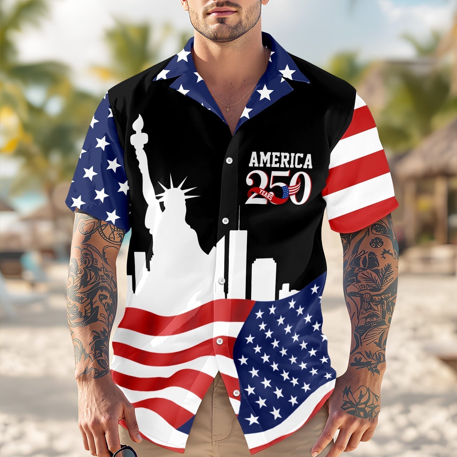 America 250 Years - Personalized Hawaiian Shirt - Gift for Dad, Husband, Grandpa HN02