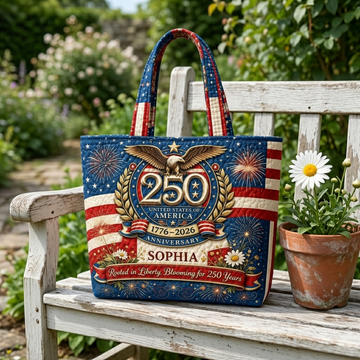 US 250th Anniversary Patriotic Bald Eagle - Personalized Quilted Tote Bag - Gift For Her - image 2