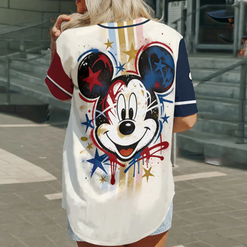 MkMo Magic Mouse USA 250th Anniversary - Personalized Baseball Jersey For Kid, Adult - Gift For Movie Fans, Patriots HH01 - image 2