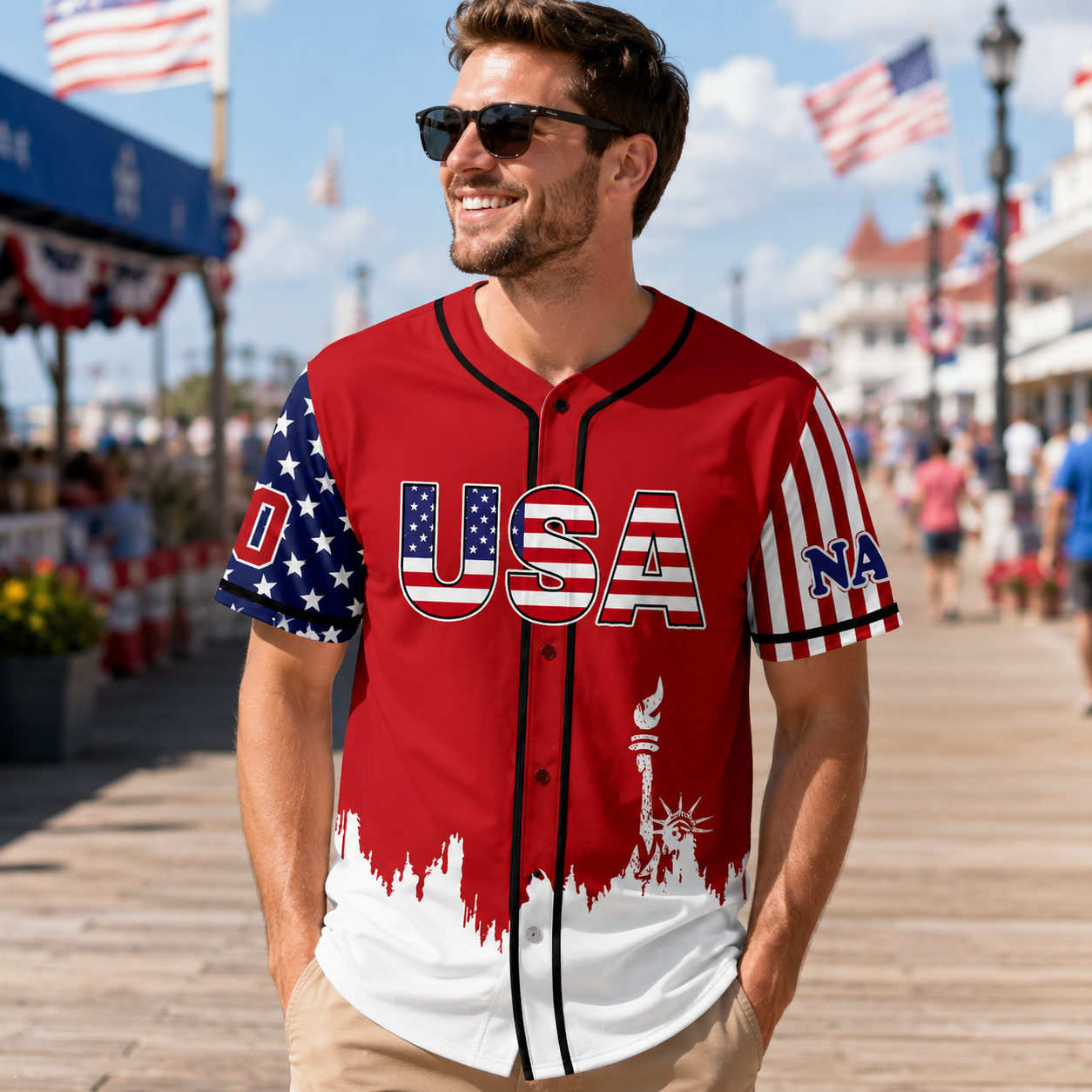 America Love It Or Leave It Bald Eagle - Personalized Baseball Jersey - Gift For Patriots - image 2