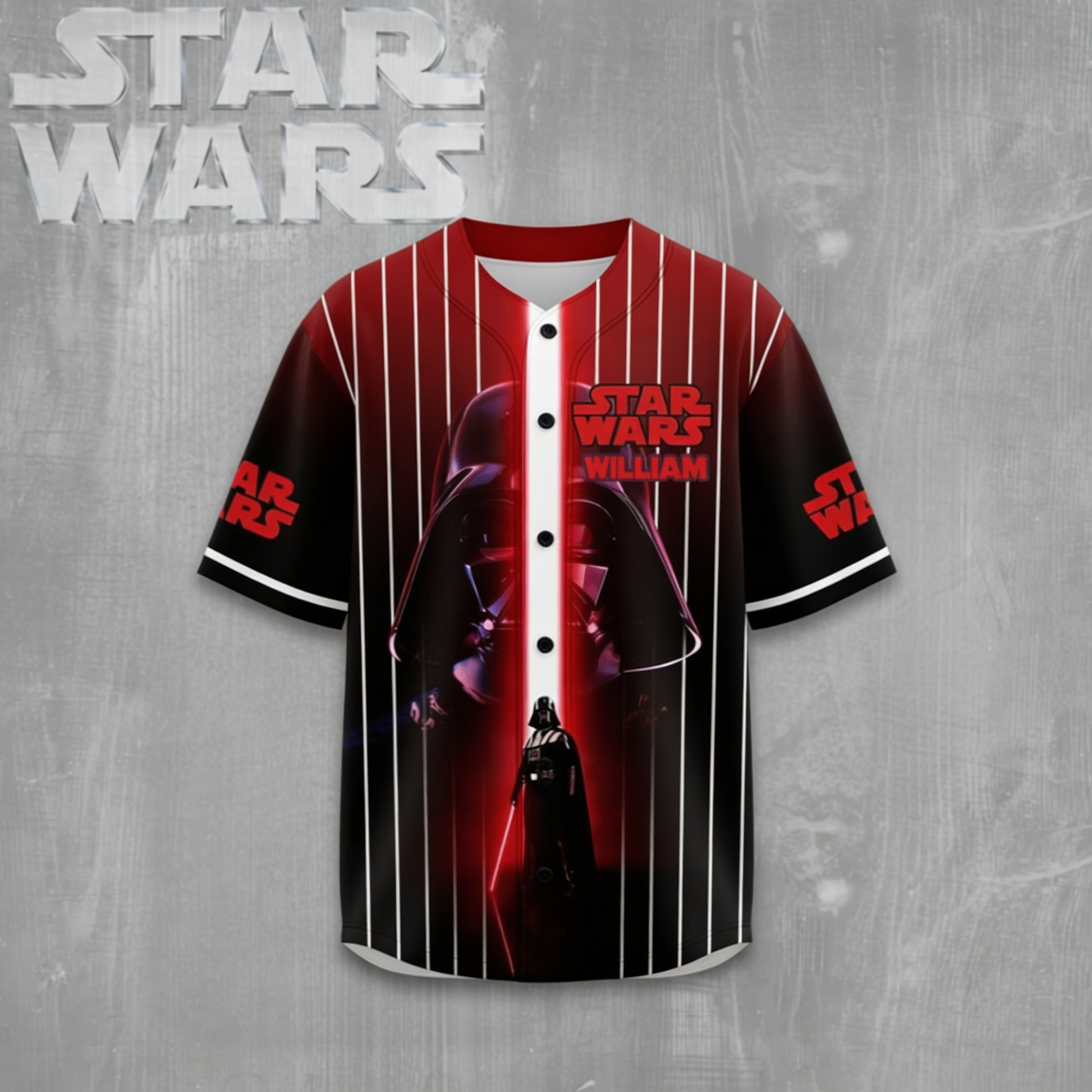 Stwa 50th Anniversary With Red Laser Light - Personalized Baseball Jersey - Gift For Movie Fans BA01