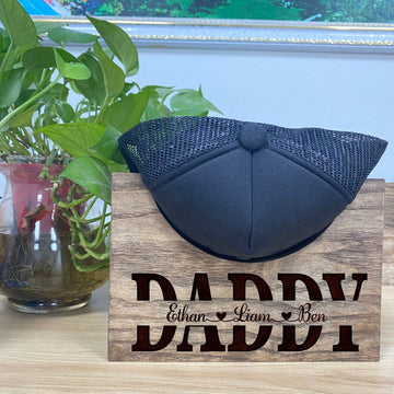 litzzy Personalized Hat Holder, Wooden Hat Holder, Wood Hat Box, Baseball Hat Holder, Hat Organizer, Cap Stand, Father's Day Gifts, Gift for Dad Custom Wooden Sign   
