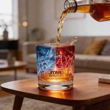 Stwa Galaxy Star 50th Anniversary - Personalized Whiskey Glass - Gift For Movie Fans HH01
