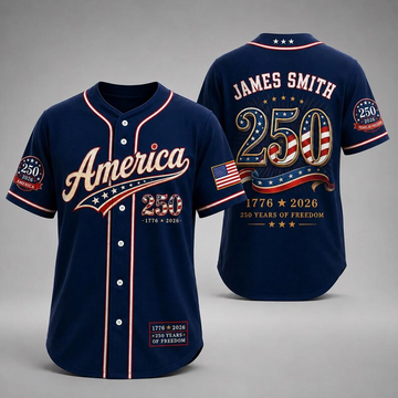 America 250 Years Of Freedom Anniversary - Personalized Baseball Jersey - Gift For Patriots - image 2