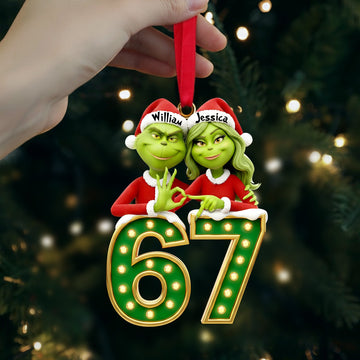 Grch Green Monster Six Seven Meme - Personalized Acrylic Ornament - Christmas Gift For Couple HH01