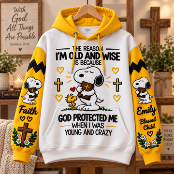 I'm Old And Wise Is Because God Protecte Me - Personalized AOP Hoodie