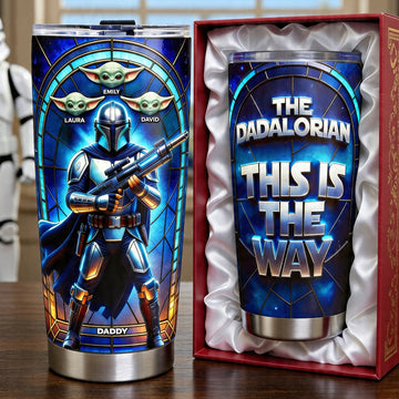 Stwa This Is The Way Dad Protects His Child - Personalized Tumbler - Gift For Dad, Movie Fans