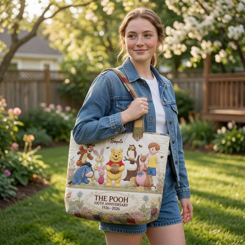 DSNY Honey Bear Celebrate Our 100th Anniversary - Personalized Quilted Tote Bag - Gift For Movie Fans HH01 - image 3