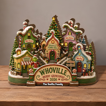 Grch Green Monster Merry Grinchmas Custom Name Christmas Gift For Family - Personalized Wooden Block HH01