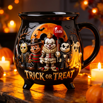 MkMo Trick Or Treat Spooky Magic Mouse Custom Name Halloween Gift - Personalized Cauldron Mug-DN2808261442