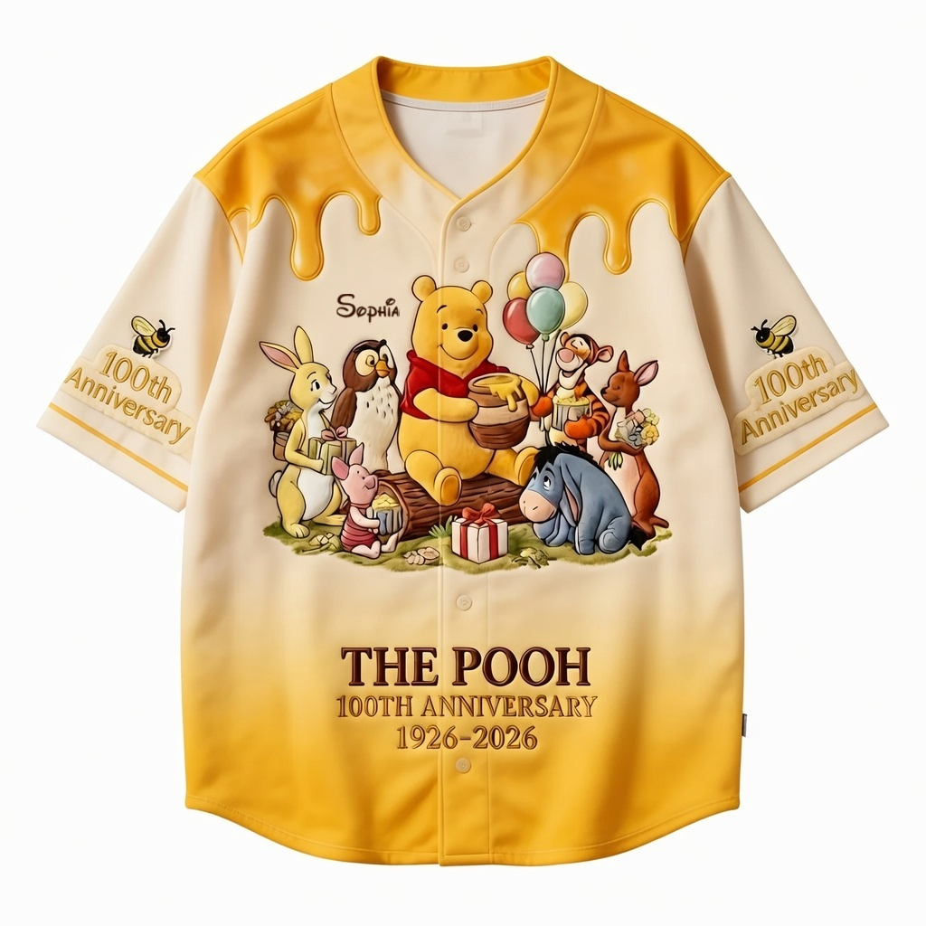 DSNY Honey Bear With Friends 100th Anniversary - Personalized Baseball Jersey - Gift For Fan Movies HH01