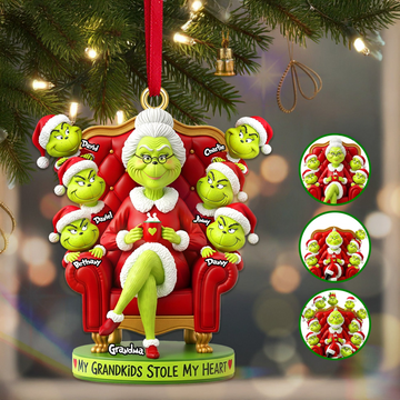 Grch Green Monster My Grandkids Stole My Heart - Personalized Acrylic Ornament - Christmas Gift For Grandparents NL122