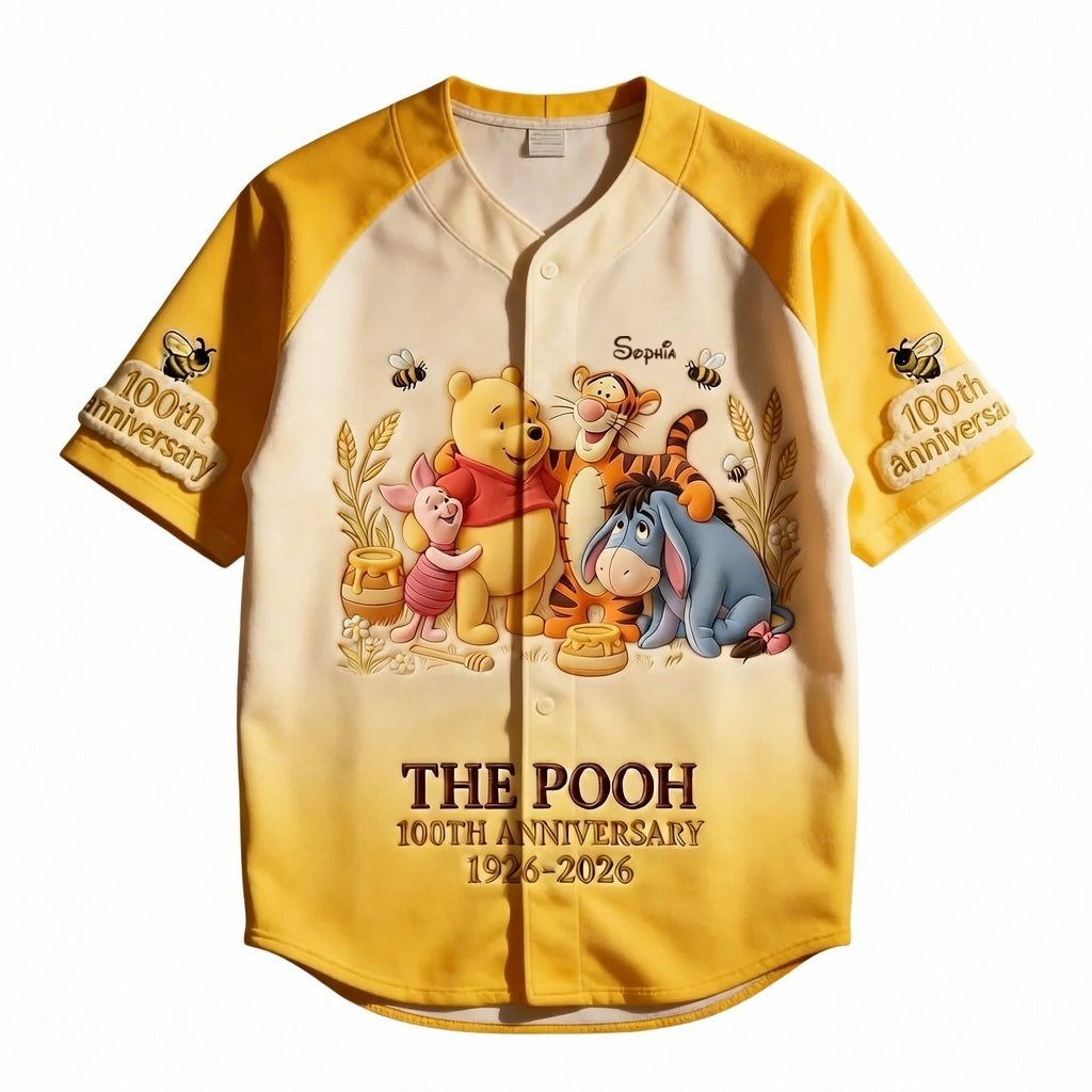 DSNY Honey Bear Celebrate Our 100th Anniversary - Personalized Baseball Jersey For Adult, Kid, Toddler - Gift For Movie Fans HH01