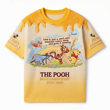 DSNY Honey Bear Celebrate Our 100th Anniversary Love Is Just A Word - Personalized All Over Shirt - Gift For Movie Fans HH01