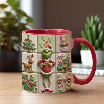 Grch Green Monster Merry Grinchmas - Personalized Accent Mug - Christmas Gift HH01