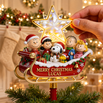 Penu Nutty Gang With Friends Merry Christmas Custom Name Gift For Fan Movies - Personalized LED Light Tree Topper HH01