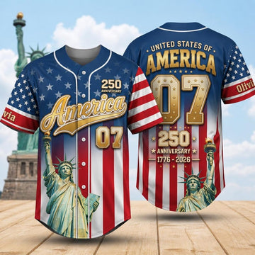 Celebrate 250 Years Of America Freedom - Personalized Baseball Jersey - Gift For Patriots - image 2