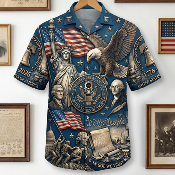 250th Anniversary Of American Independence - Personalized Hawaiian Shirt – Gift for Patriots - image 2
