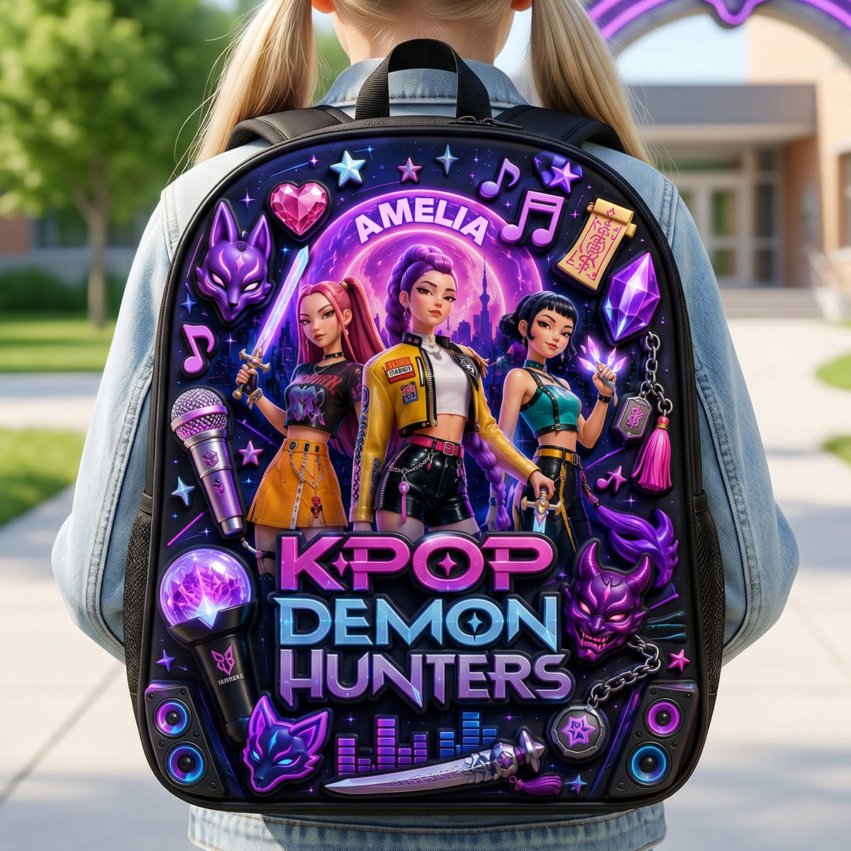 Just Loves Fantasy Girl - Personalized Backpack, Lunch Bag, Pencil Case & Water Bottle - Back to School Gift