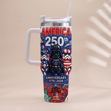 Stwa 250th Anniversary With 50 Years Dark Captain - Personalized Tumbler With Handle - Independence Gift For Movie Fans