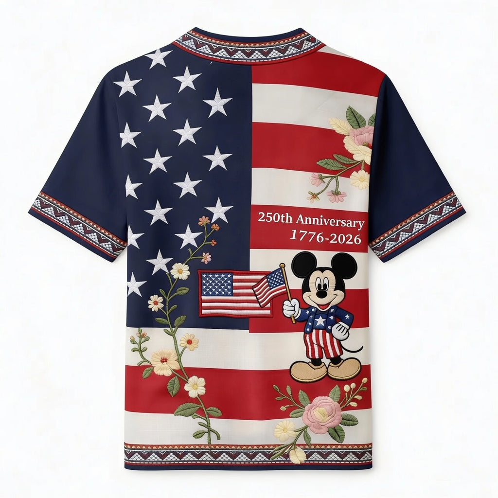MkMo 250th Anniversary With American Mouse - Personalized All Over Shirt - Independence Gift For Movie Fans